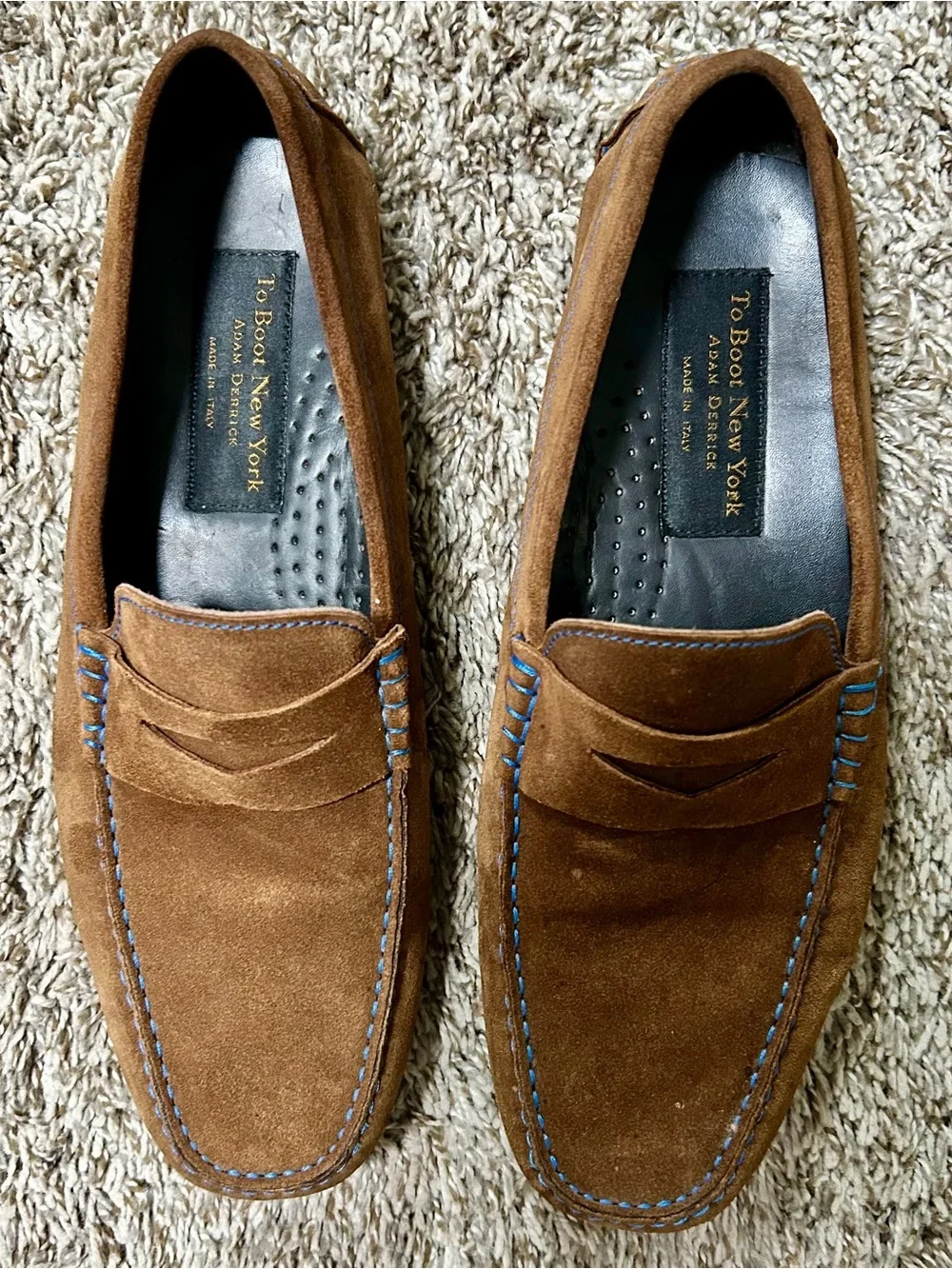 Brown Suede Penny Loafers for Men
